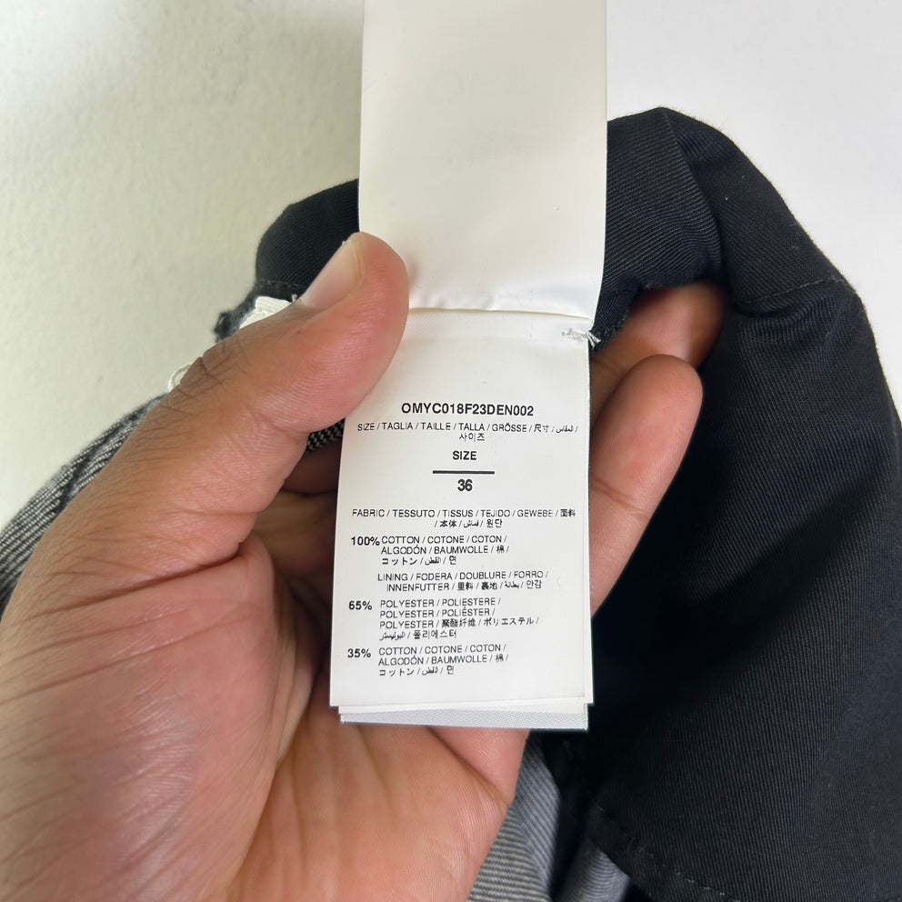 Off-White Black Washed Zipper Denim Shorts