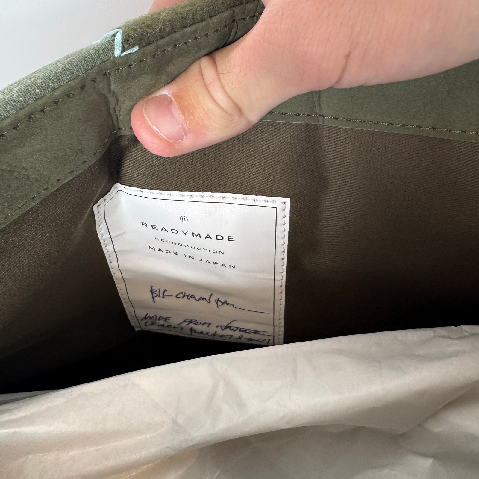 Readymade Khaki Patchwork Big Chain Bag