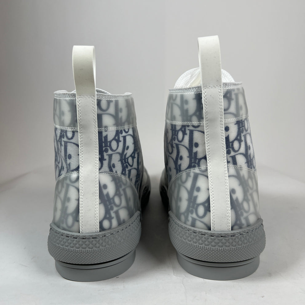 Dior B23 Blue/Grey Oblique Transparent High Top Sneaker Size 47