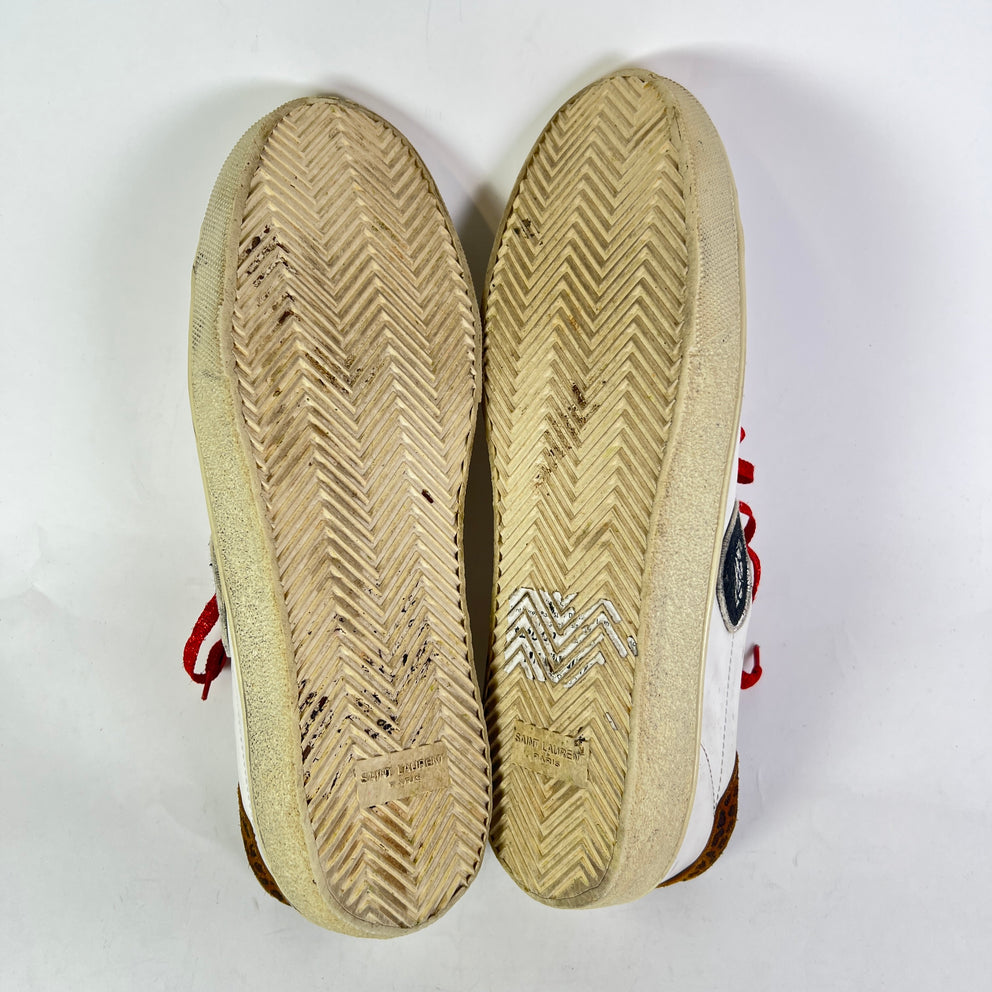 Saint Laurent SL 37 Diamond Leather Court Sneakers