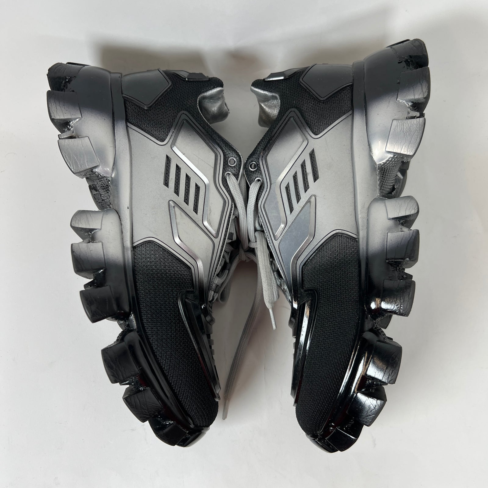 Prada Black/Silver Cloudbust Sneakers Size 8.5
