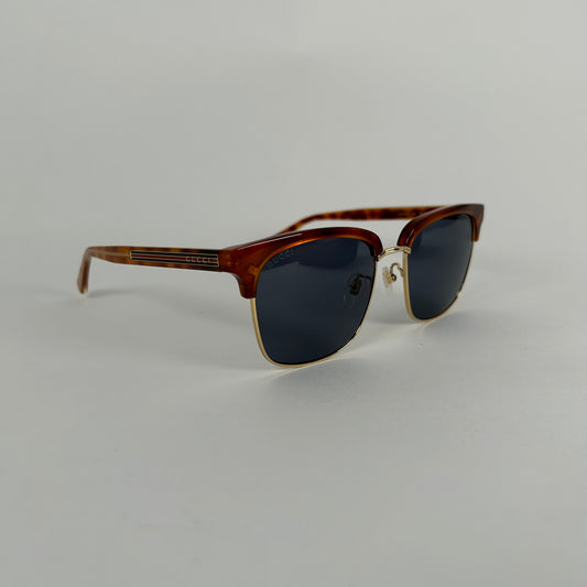 Gucci Brown/Gold Clubmaster Sunglasses