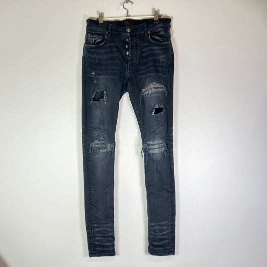 Amiri Black Iridescent Patch MX1 Jeans