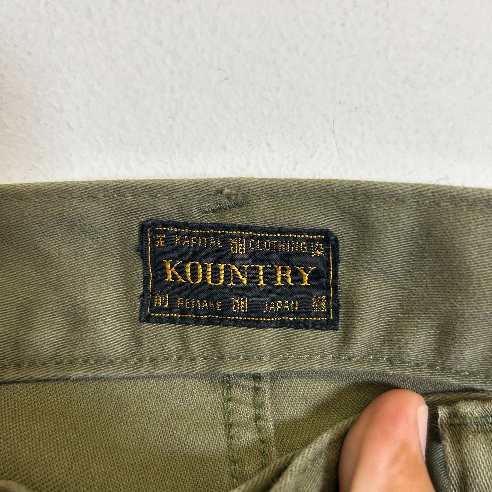 Kapital Olive Okagilly Mexican Tuxedo Bone Chino Pants Size 34