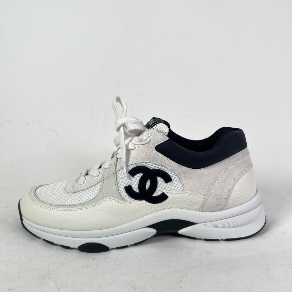 Chanel Interlocking CC Suede Calfskin Grained Leather Runners