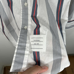 Thom Browne Pinstripe Button Up Shirt Size 0