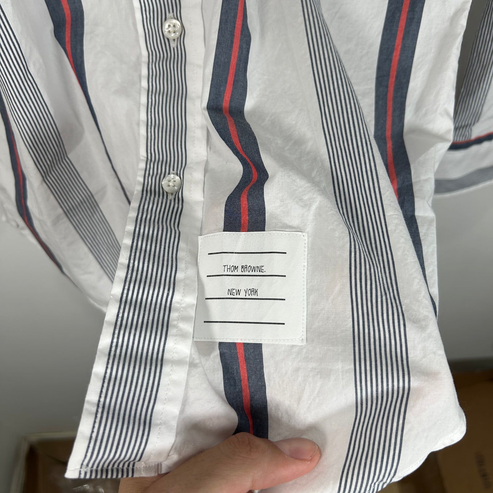 Thom Browne Pinstripe Button Up Shirt Size 0
