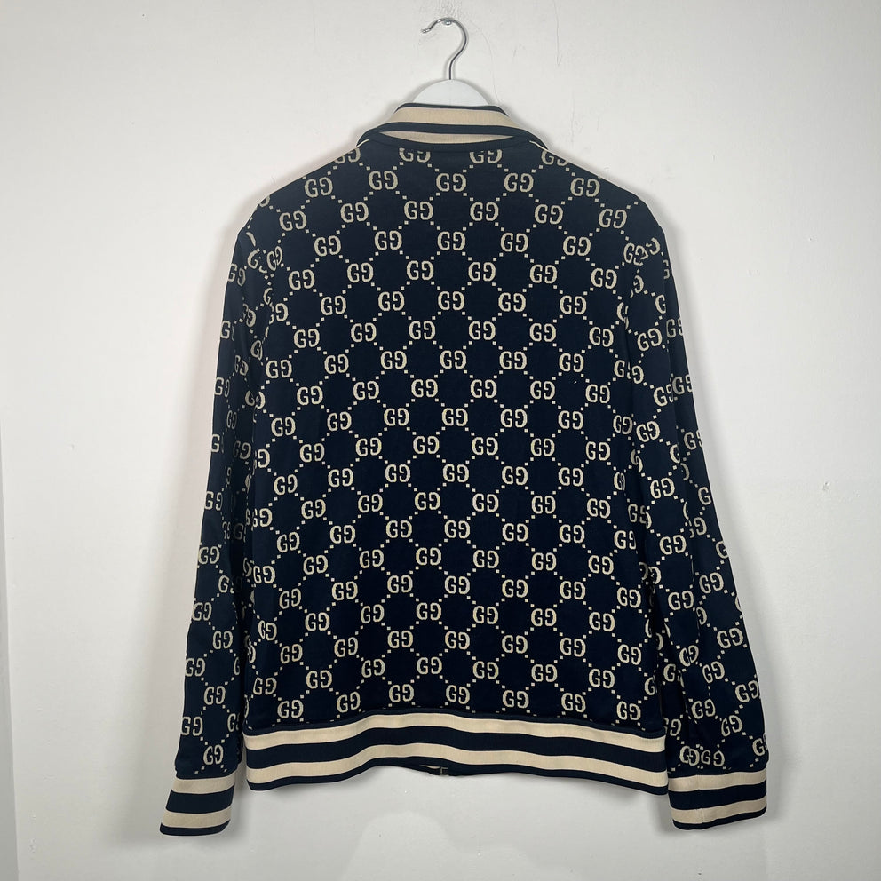 Gucci Navy GG Monogram Track Jacket Size XXL