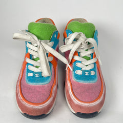 Chanel Multicolor Interlocking CC Suede Runner Size 39