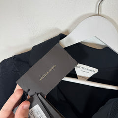 Bottega Veneta Black Pique Asymmetrical Polo Size 48