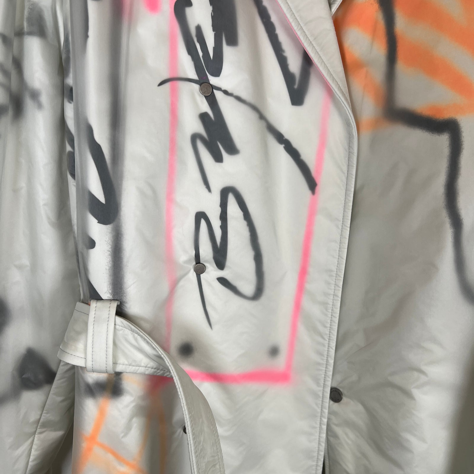 Off-White x Futura Graffiti Arrows Runway Trench Coat Size S