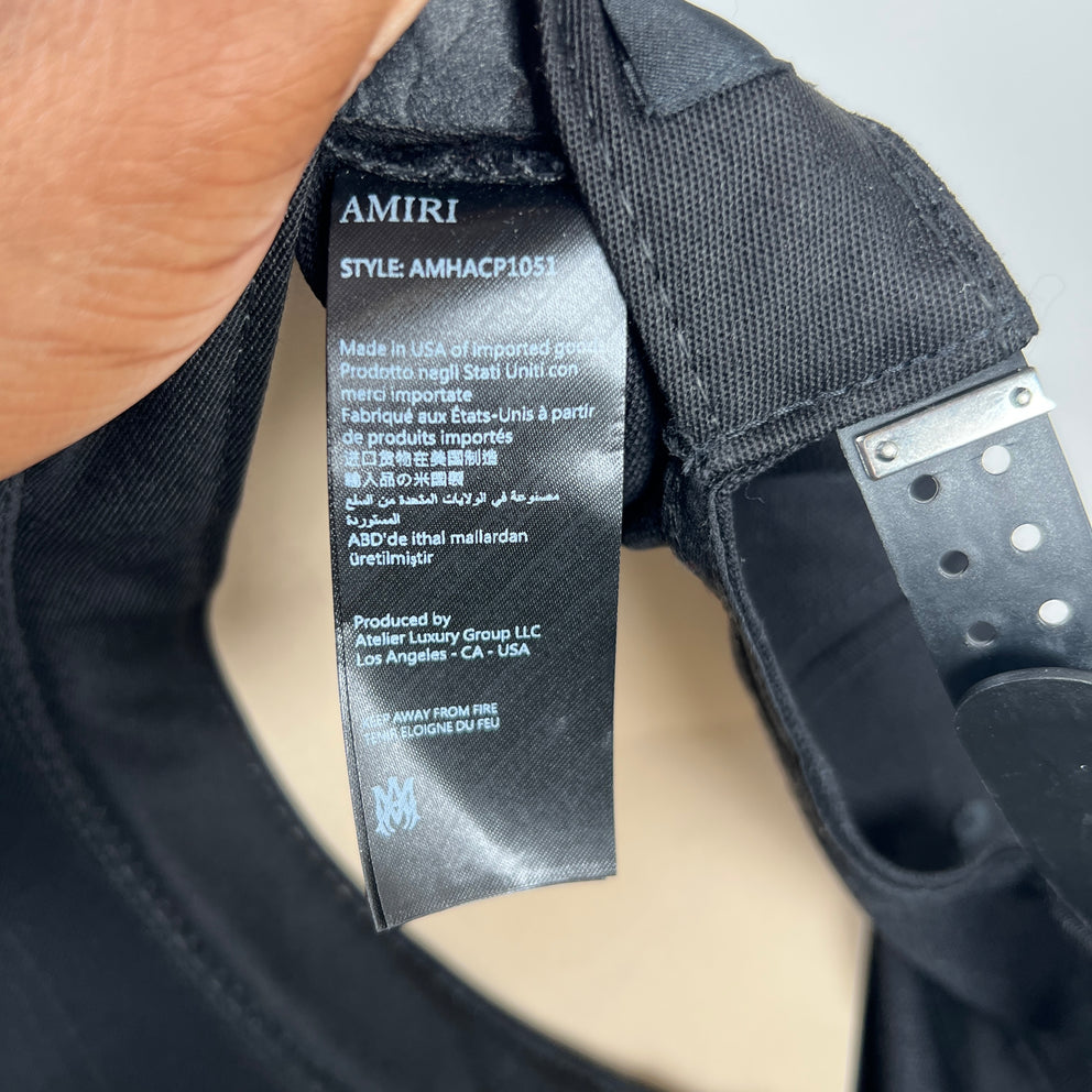 Amiri Black/Yellow Three Star Trucker Hat
