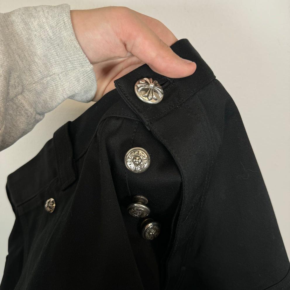 Chrome Hearts Black Double Knee Denim Carpenter Shorts Size 32