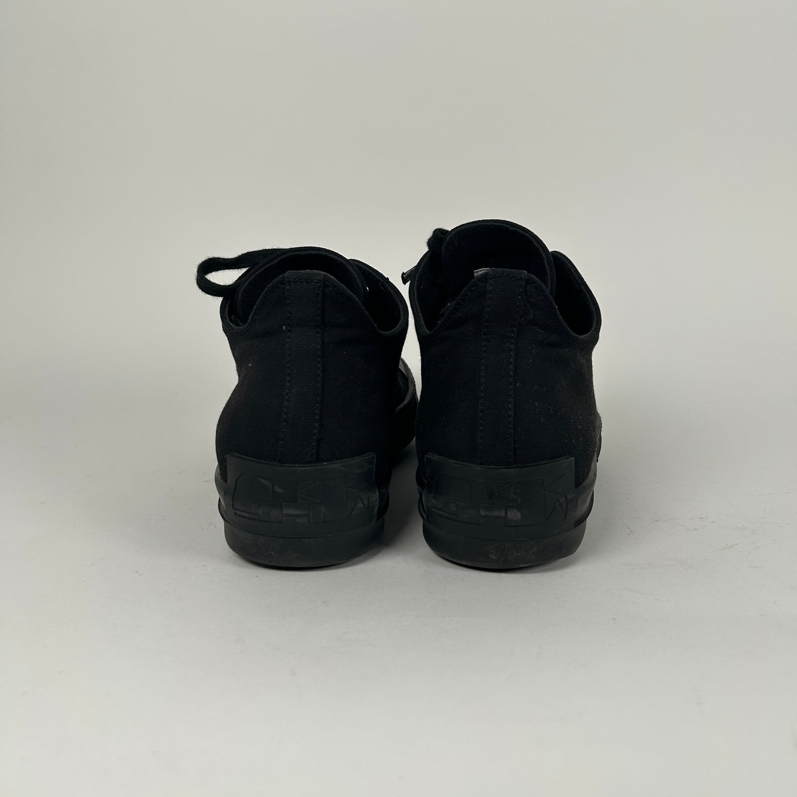 Rick Owens Triple Black Low-Top Ramones Size 7.5