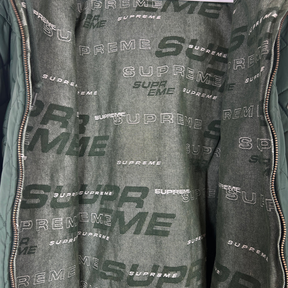 Supreme Green Reversible Dimensions Logo Denim Work Jacket Size S