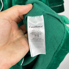 Casablanca Green Velvet Polo Button Up Shirt Size M