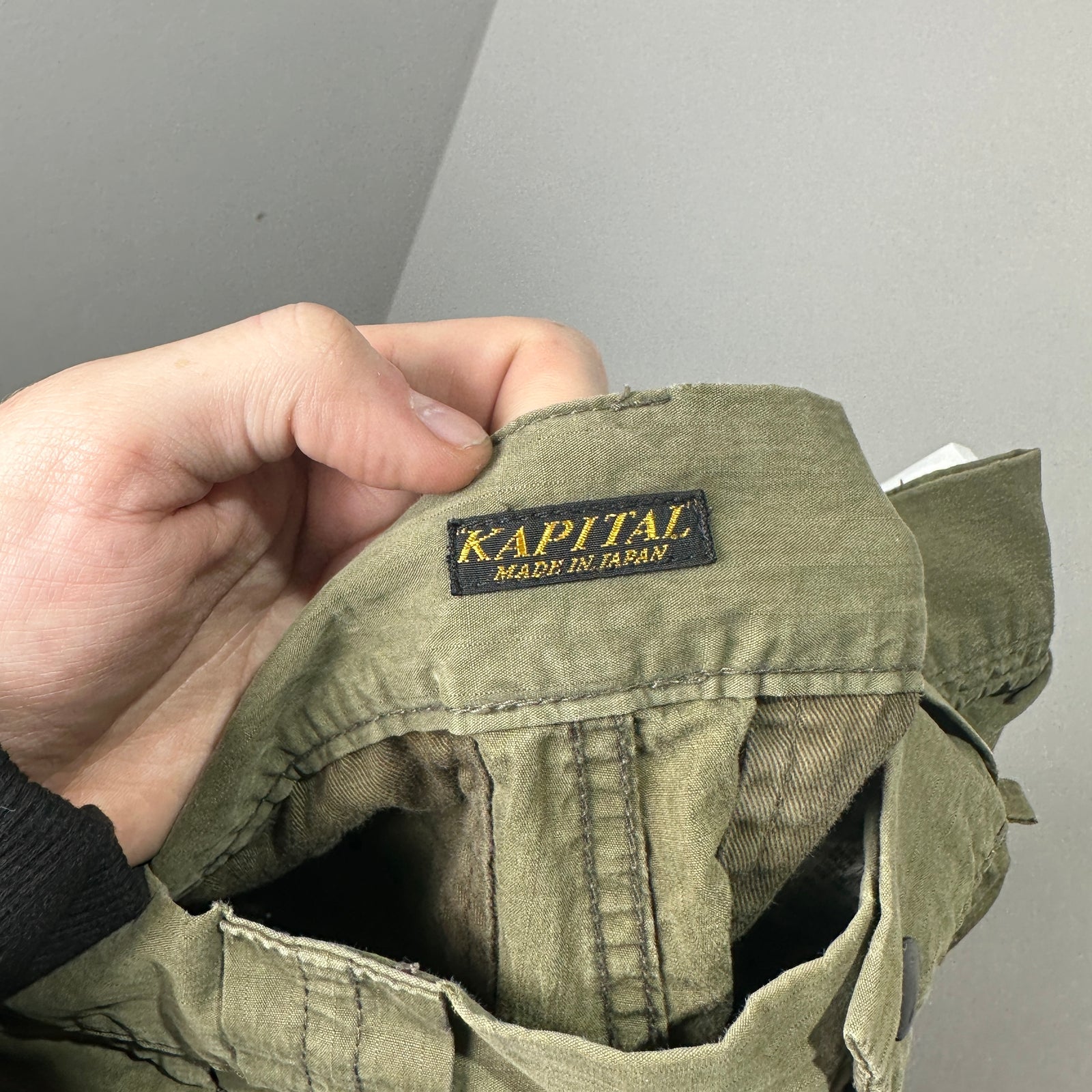 Kapital Army Green Cargo Shorts Size 32