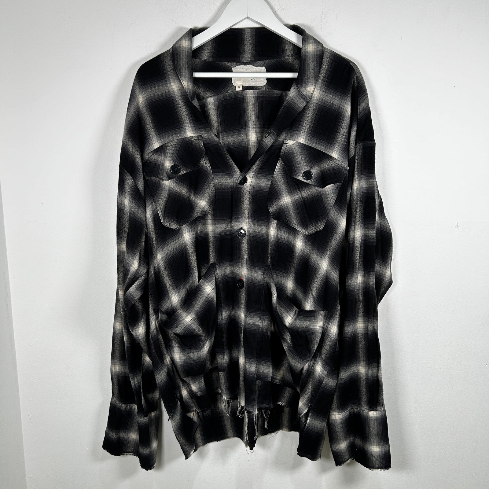 Greg Lauren Black/White Plaid Flannel Size 4