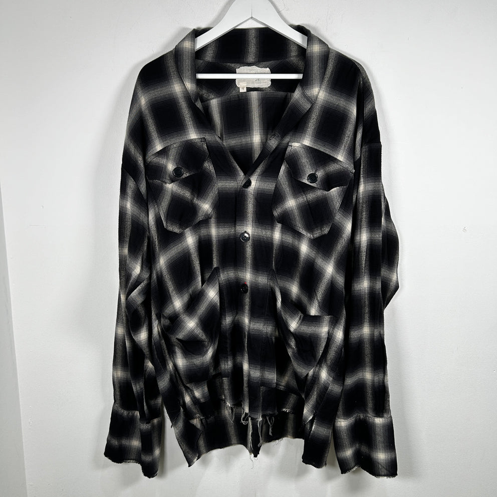 Greg Lauren Black/White Plaid Flannel Size 4