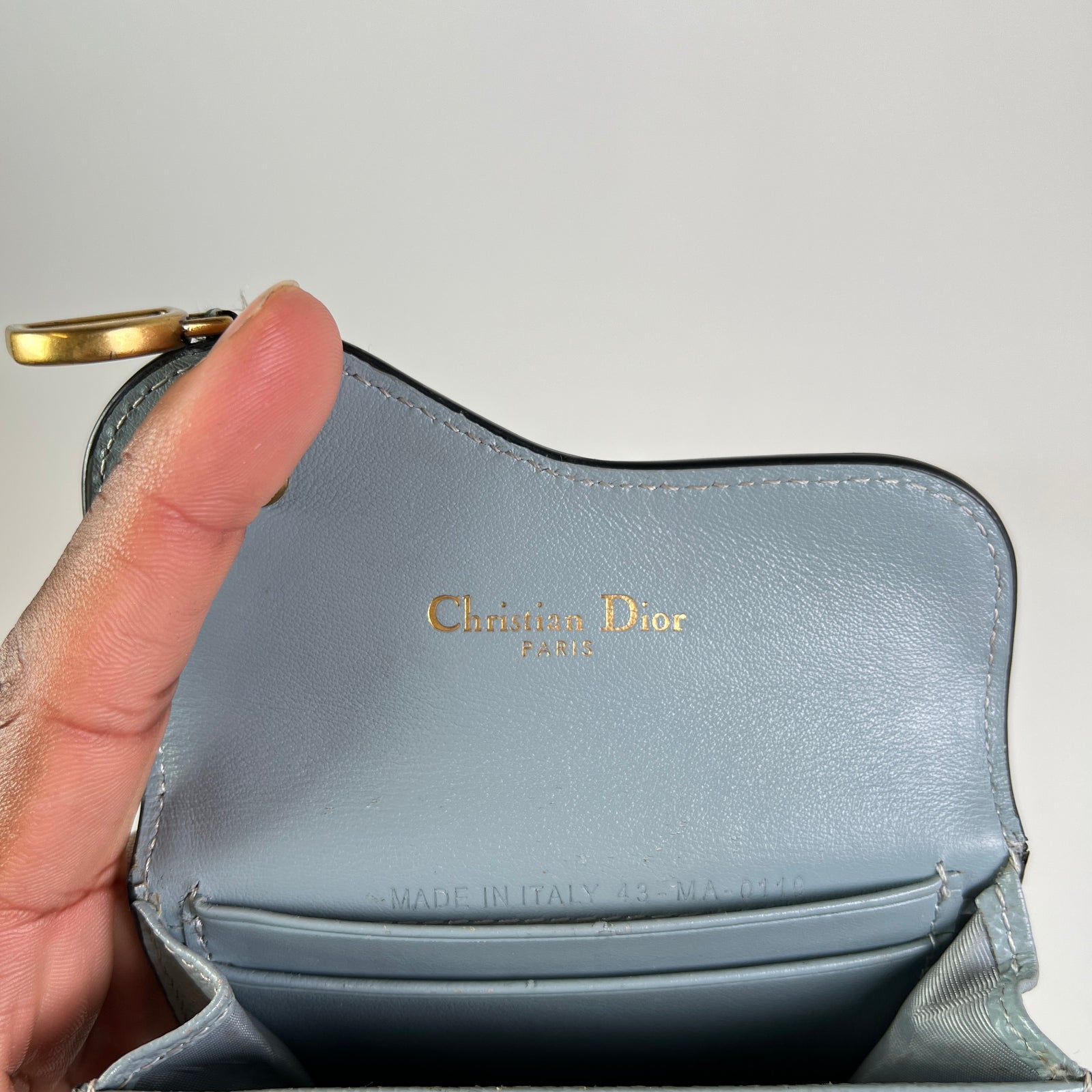 Dior Cloud Blue Saddle Lotus Wallet