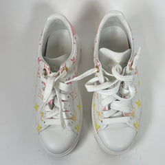 Louis Vuitton Pink/Yellow Timeout Sneakers Size 38