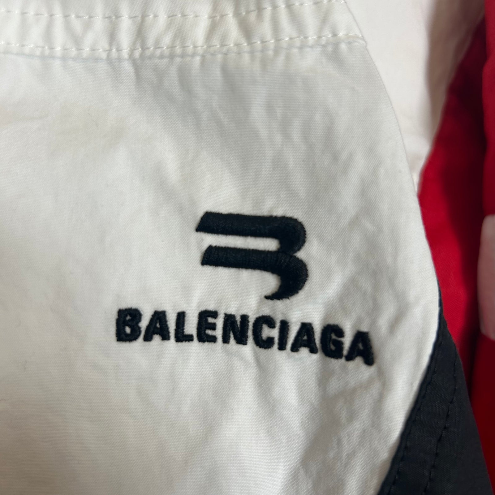 Balenciaga White/Red 3B Sport Track Jacket Size M