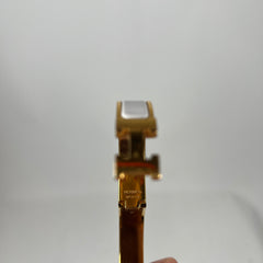 Hermes White Gold Clic H Bracelet