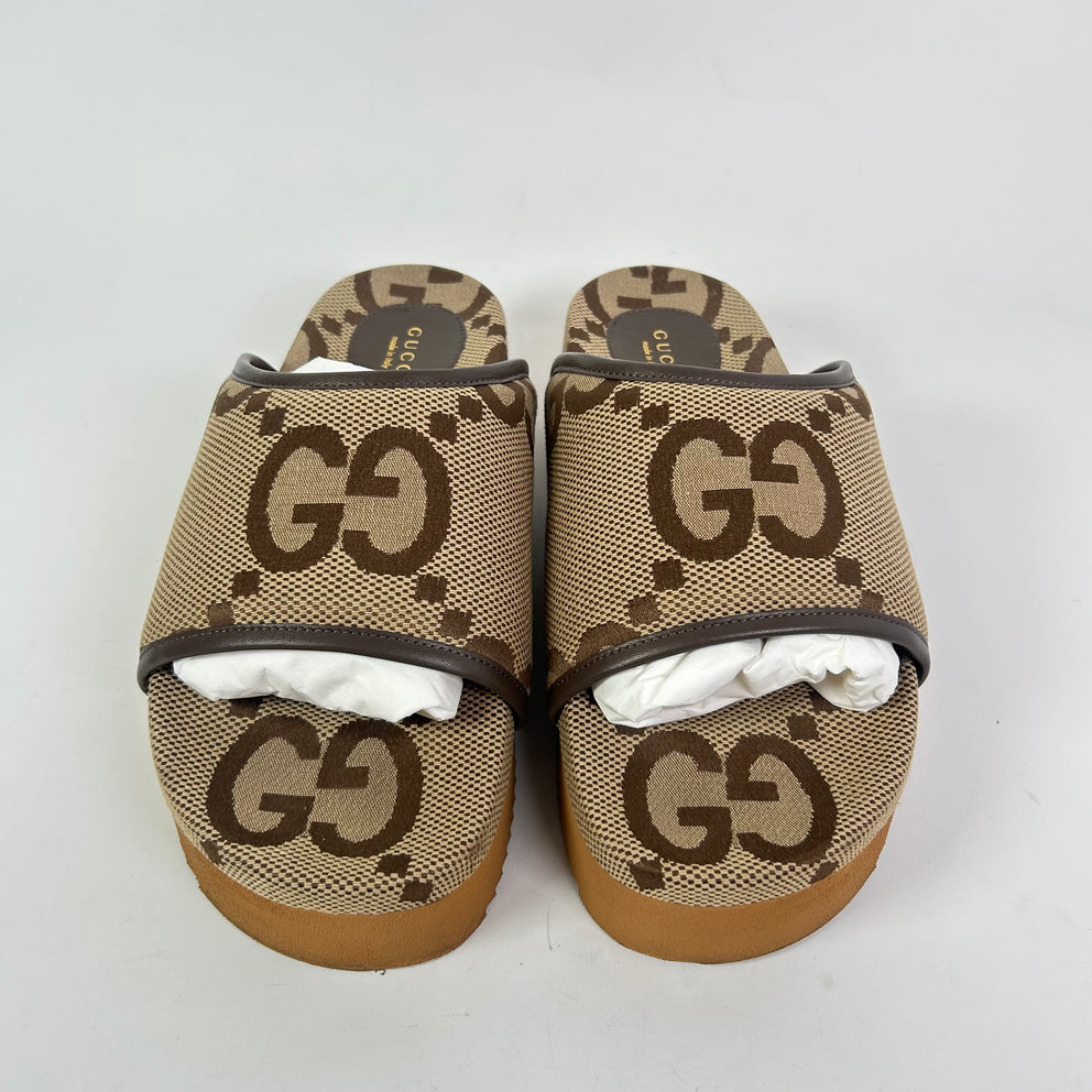 Gucci Jumbo GG Canvas Platform Sandals