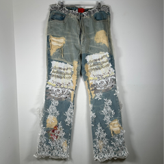 Who Decides War Eternal Heart Lace Jeans Size 36