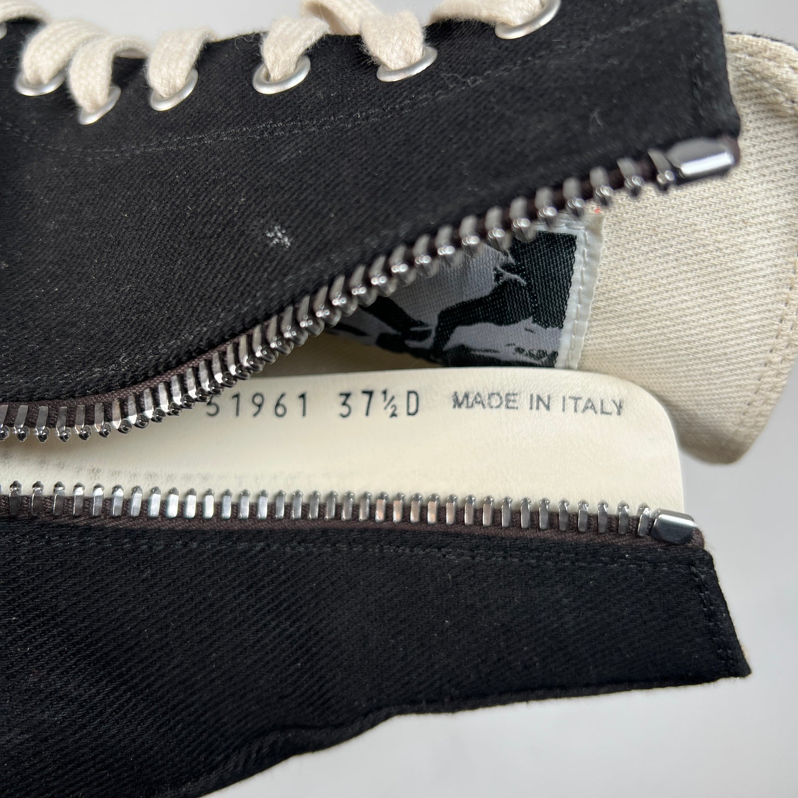 Rick Owens Drkshdw Black/Milk Mega Bumper Sneakers Size 37.5