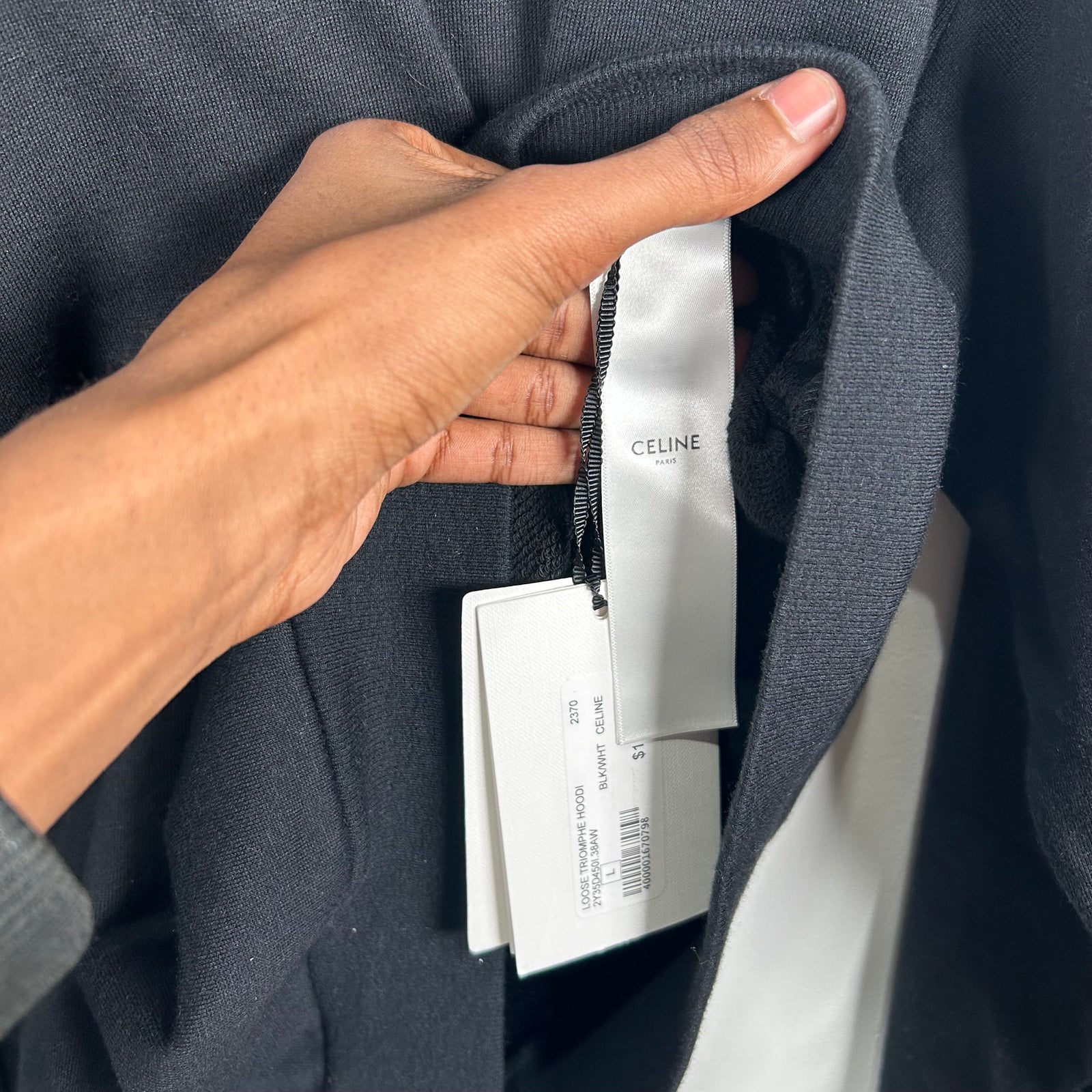 Celine Triomphe Logo Hoodie Size L