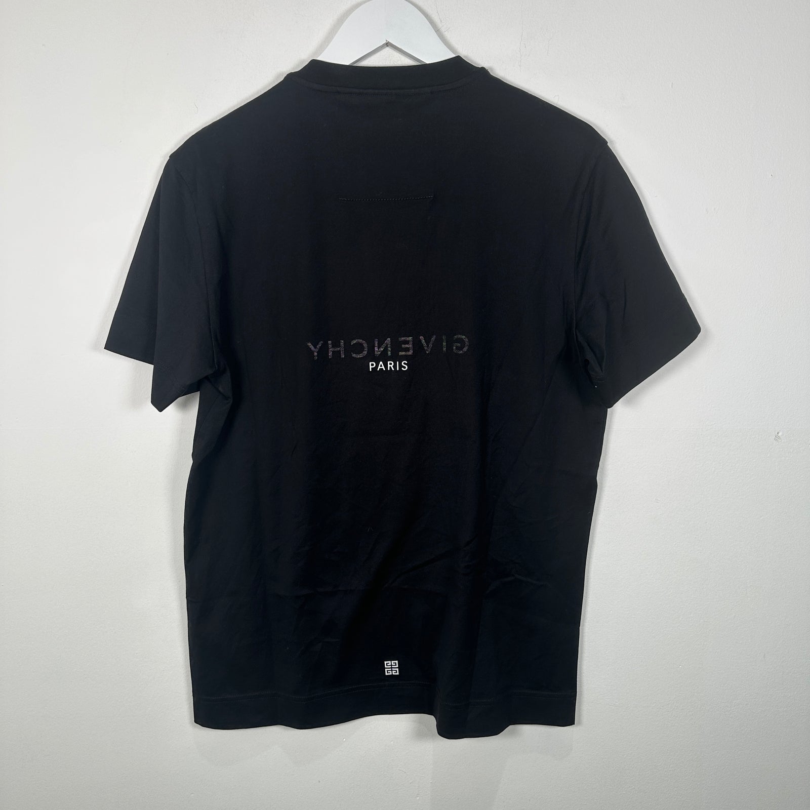 Givenchy Spelled Out Logo Black T-Shirt Size L