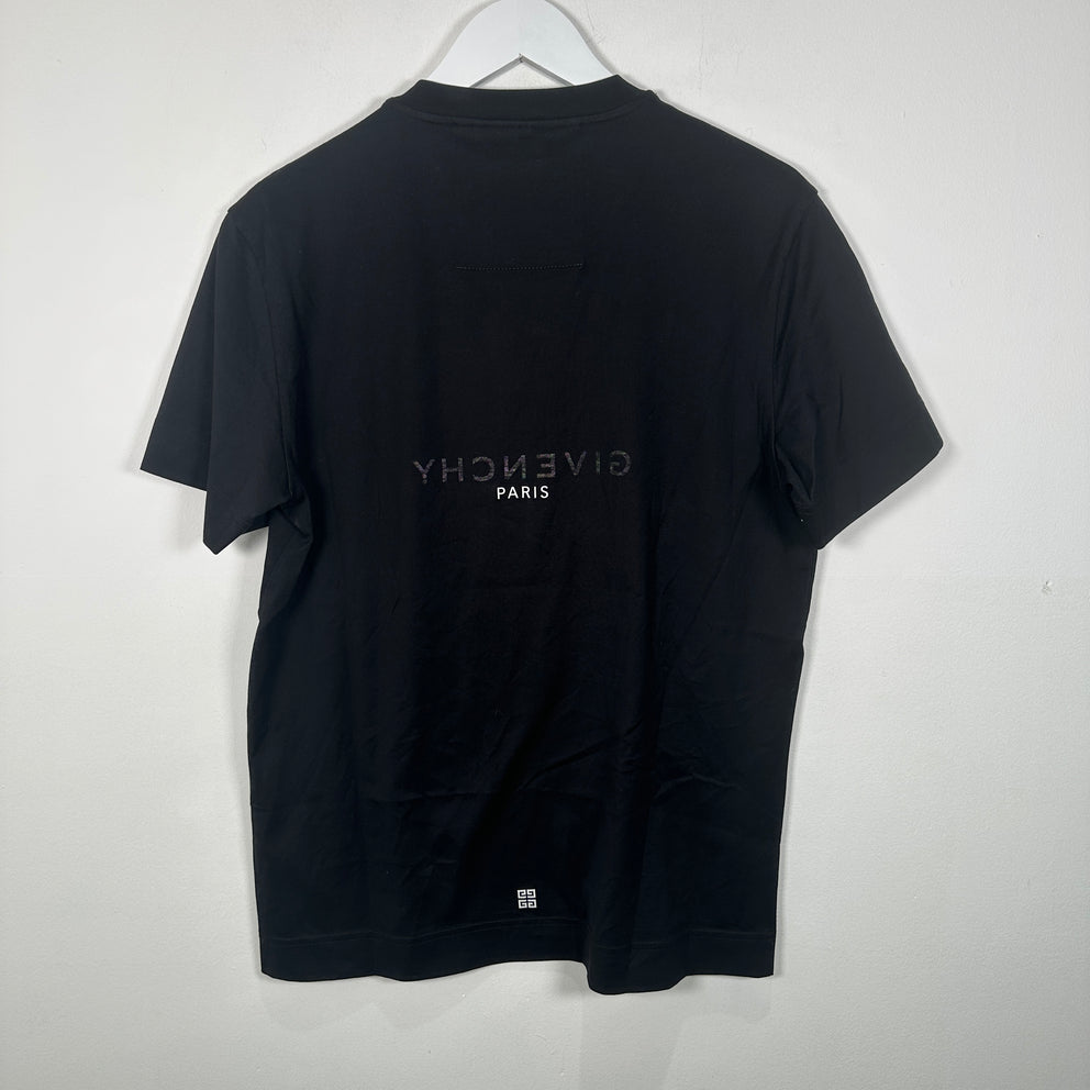Givenchy Spelled Out Logo Black T-Shirt Size L