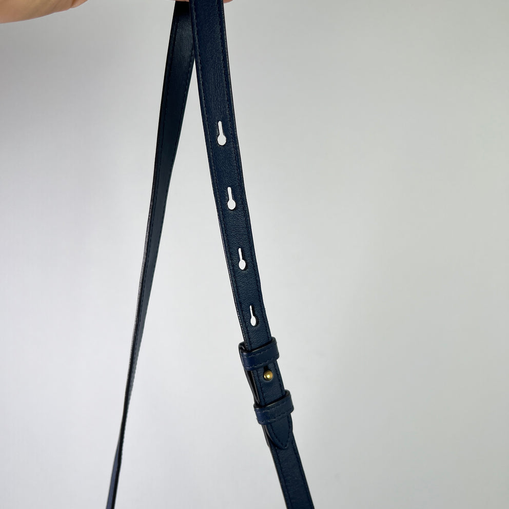 Gucci Washed Denim Pearl GG Marmont Tote Bag