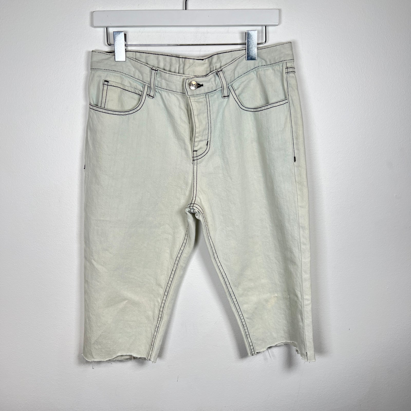 Enfants Riches Deprimes White Distressed Denim Shorts