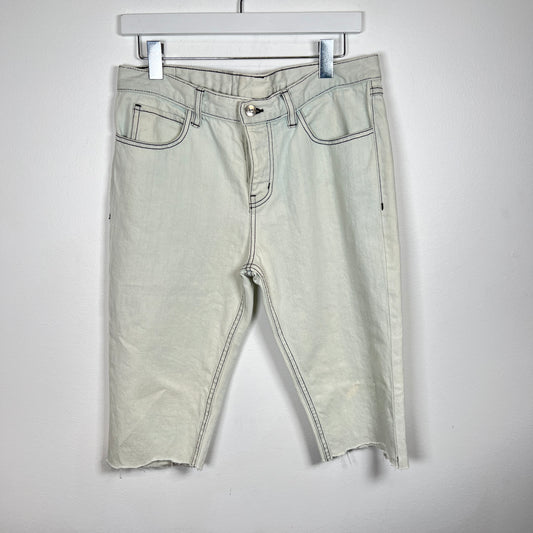 Enfants Riches Deprimes White Distressed Denim Shorts