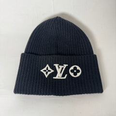 Louis Vuitton Black Headline Logo Beanie