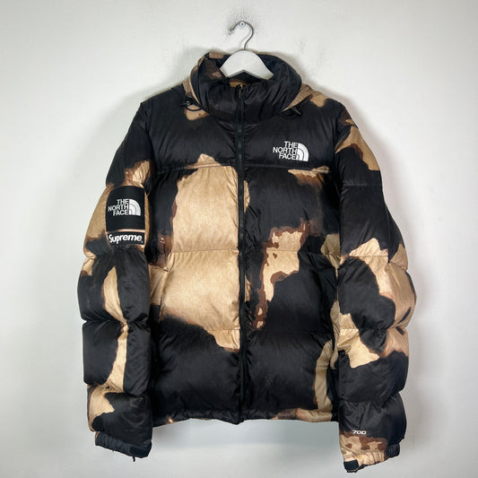 Supreme x The North Face AW21 Bleached Denim Print Down Jacket Size XL