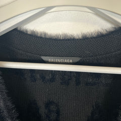 Balenciaga Black Faux Fur Cardigan Size S