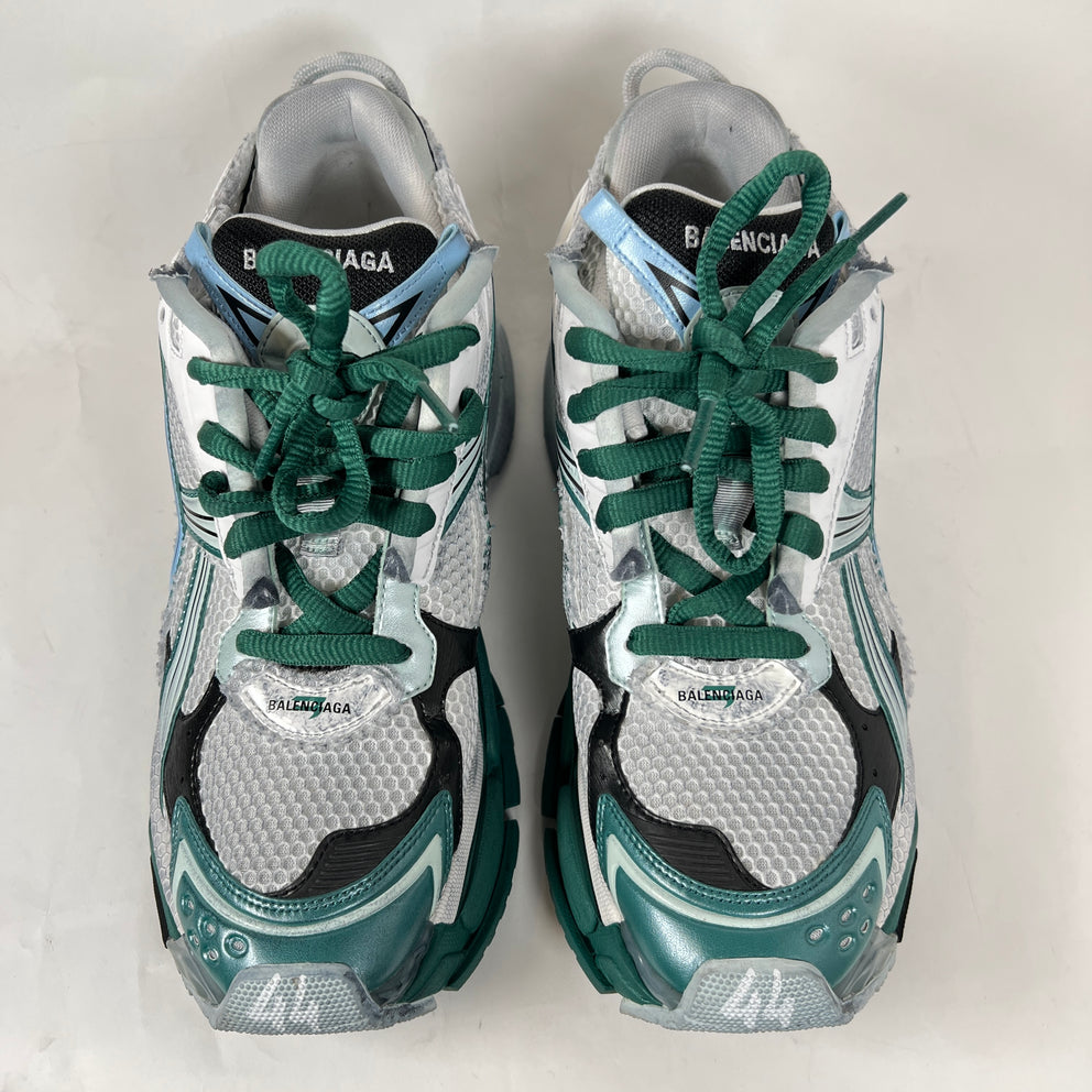 Balenciaga Green/Blue Mesh Runners Size 44