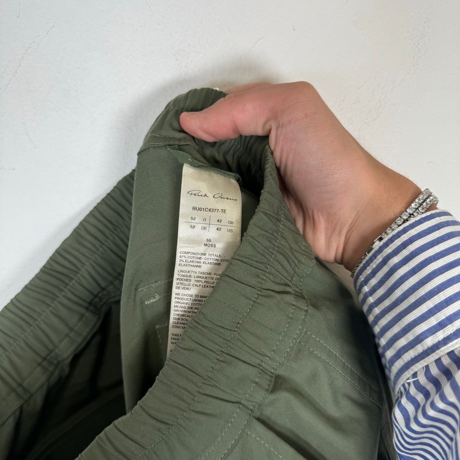 Rick Owens Moss Bauhaus Cargo Pants Size 36