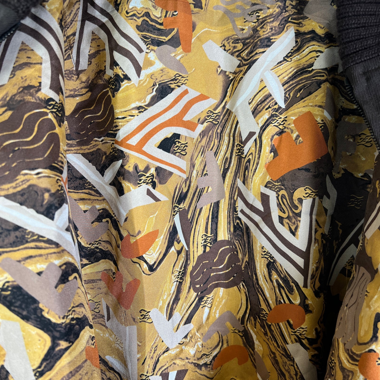 Fendi FF Marble-Effect Reversible Bomber Jacket