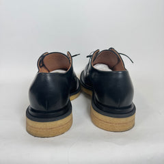Bottega Veneta Black Leather Crepe Sole Derby Size 44