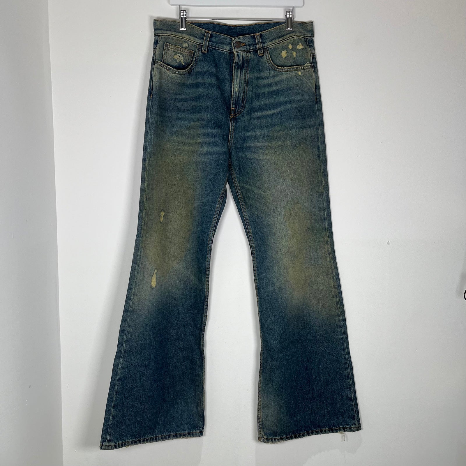 Palm Angels Acid Wash Flare Jeans Size 34