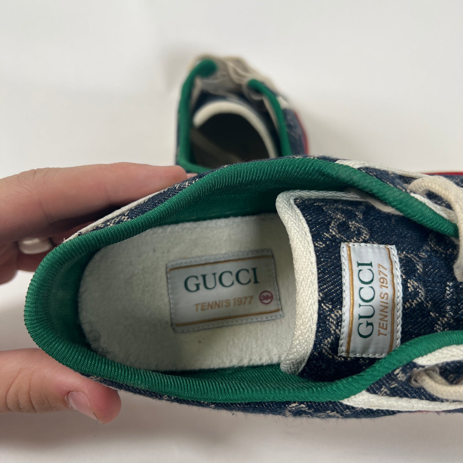 Gucci Denim GG Tennis Sneaker Size 38.5