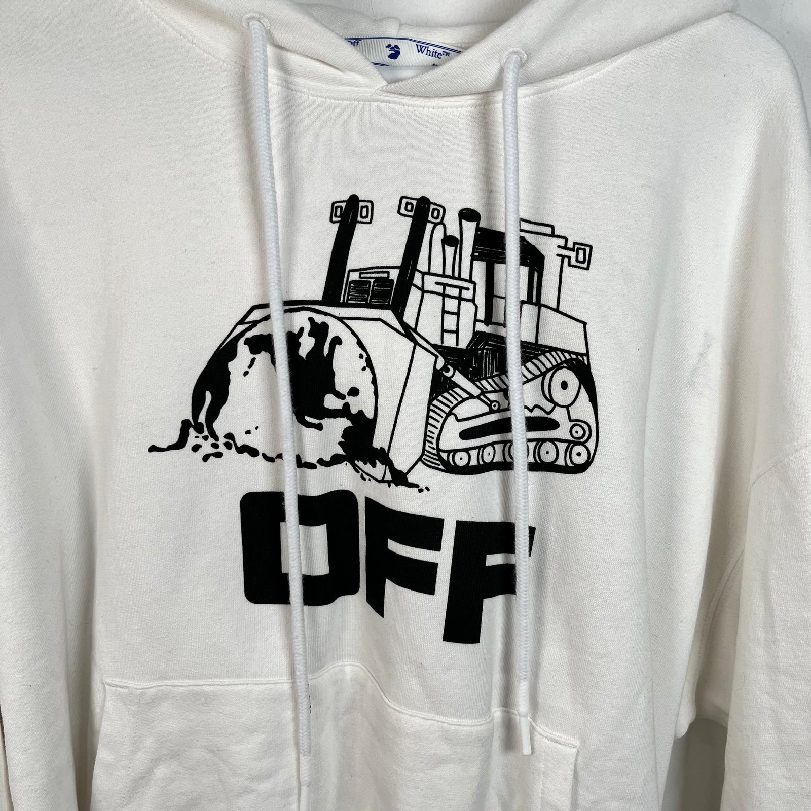 Off White Construction Graphic Hoodie Size XL