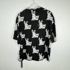 Amiri Black Allover Rabbit Bowling Shirt Size XL