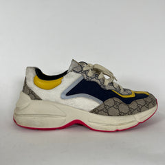 Gucci Rython GG White/Blue Sneakers Size 10