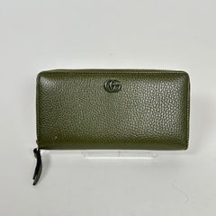 Gucci Green Round Purse GG Long Wallet