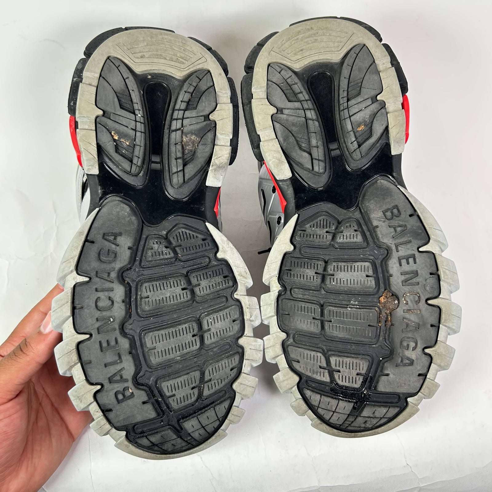 Balenciaga Black/Silver Track Low-Top Sneakers